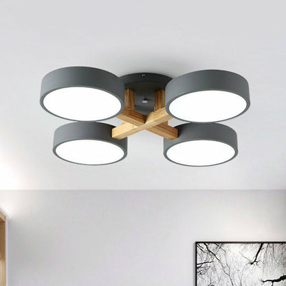 LED Taklampa med Modern Design i Trä