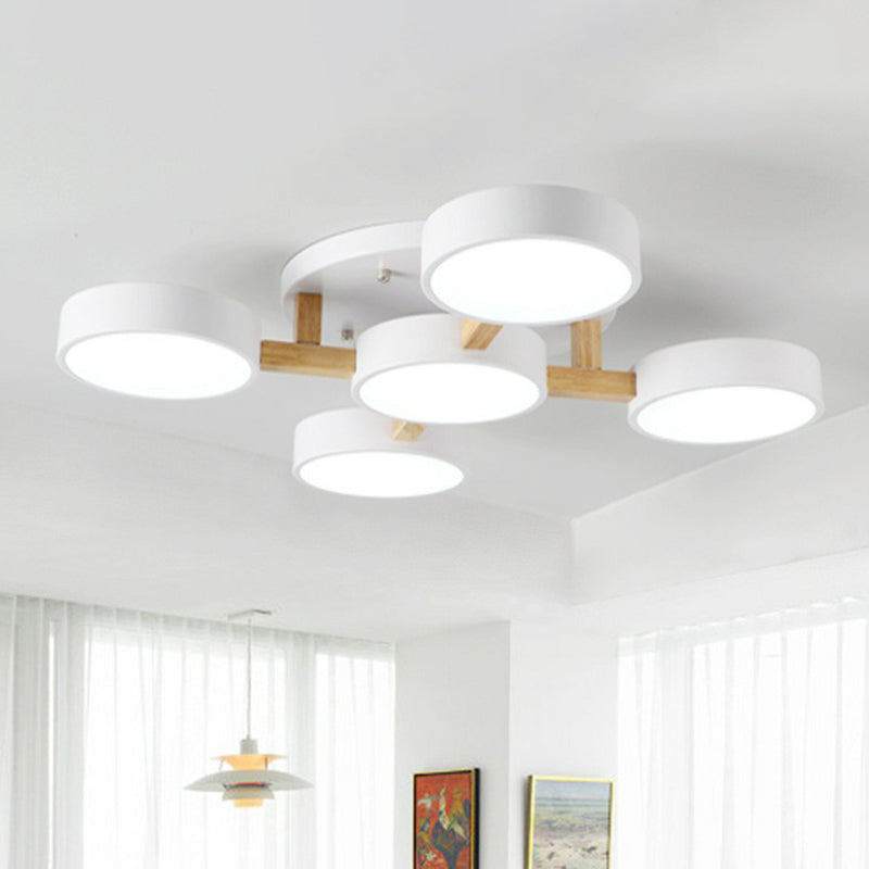 LED Taklampa med Modern Design i Trä