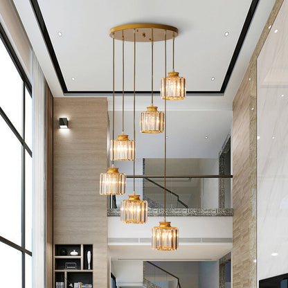 Trum Aluminium Hänglampa Eiland Modern Enkel 3/5-lamps Svart/Guld Taklampa i Varm/Vit Ljus