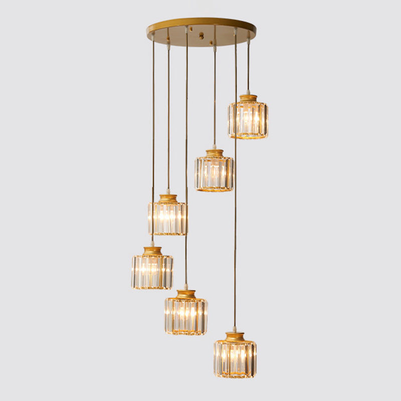 Trum Aluminium Hänglampa Eiland Modern Enkel 3/5-lamps Svart/Guld Taklampa i Varm/Vit Ljus