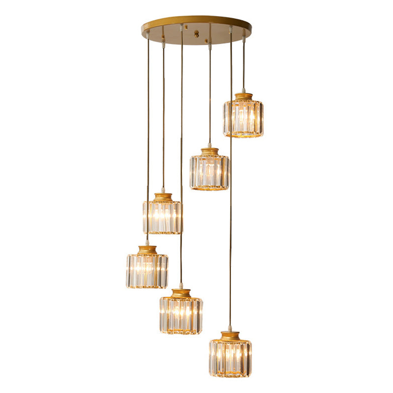 Trum Aluminium Hänglampa Eiland Modern Enkel 3/5-lamps Svart/Guld Taklampa i Varm/Vit Ljus