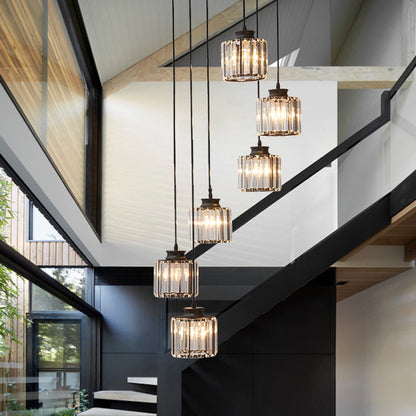 Trum Aluminium Hänglampa Eiland Modern Enkel 3/5-lamps Svart/Guld Taklampa i Varm/Vit Ljus
