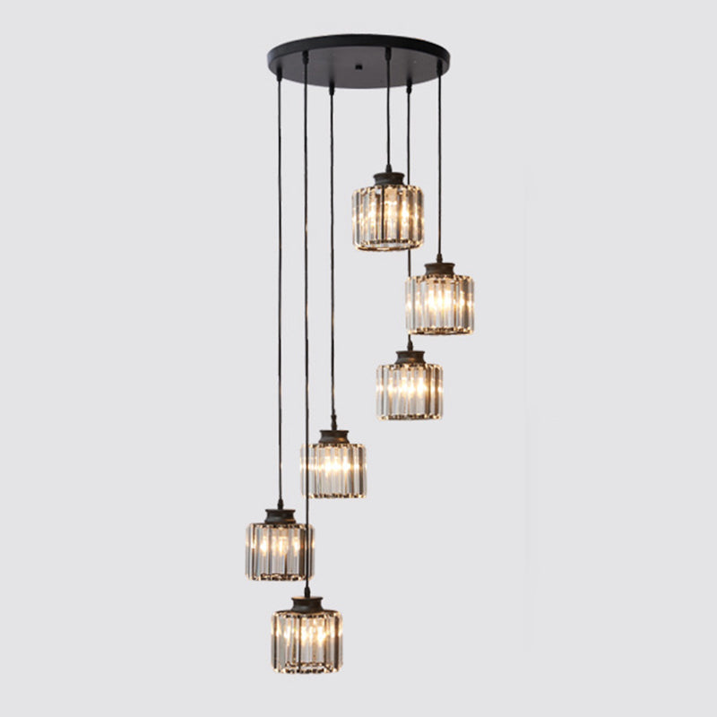 Trum Aluminium Hänglampa Eiland Modern Enkel 3/5-lamps Svart/Guld Taklampa i Varm/Vit Ljus
