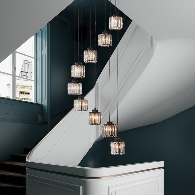 Trum Aluminium Hänglampa Eiland Modern Enkel 3/5-lamps Svart/Guld Taklampa i Varm/Vit Ljus