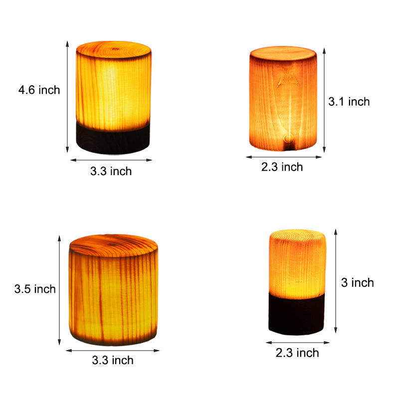 Houthart - Trådlampa med Ackumulator och Touch Control
