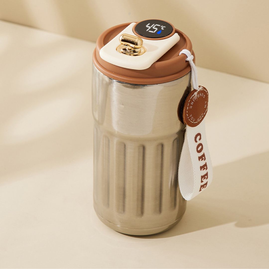 Rostfritt stål kaffekopp med LED temperaturvisning 450 ML