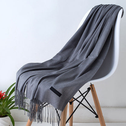 Kashmirscarf för kvinnor Mjuk Lång Vinterwrap