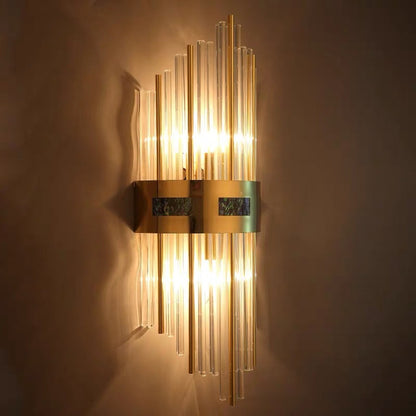 Kristall LED Vägglampa Guld, Vardagsrum/Sovrum, Metall/Akryl