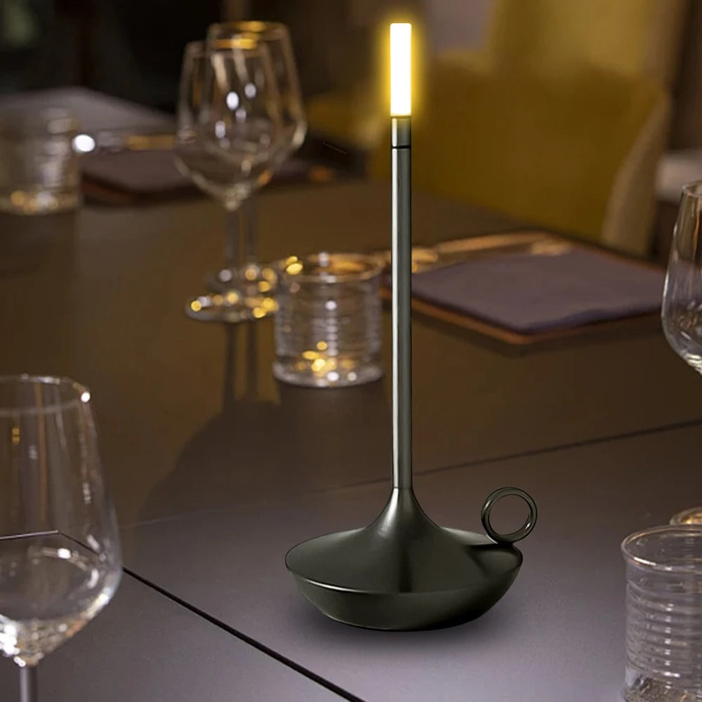 Vintage Uppladdningsbar Bordslampa – LED Metall Skrivbordslampa med Touchswitch & USB Laddning