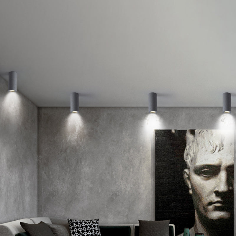Cement Cylinder LED Taklampa - Minimalistisk Design