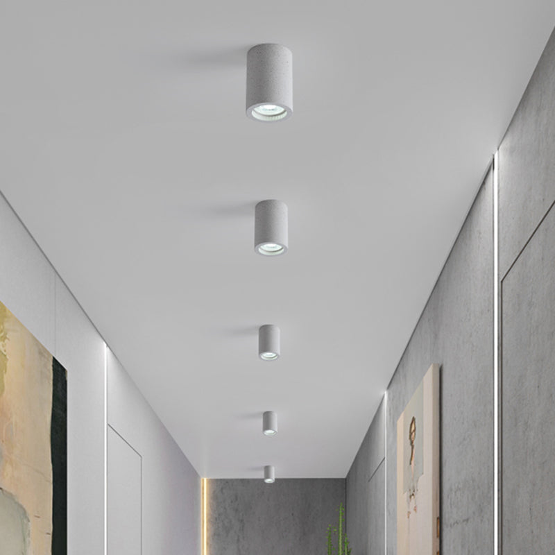 Cement Cylinder LED Taklampa - Minimalistisk Design