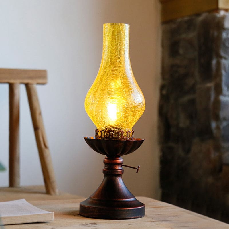 GlowThijs - Retro Nattdukslamp med Craykle Glas Lampa Skärm