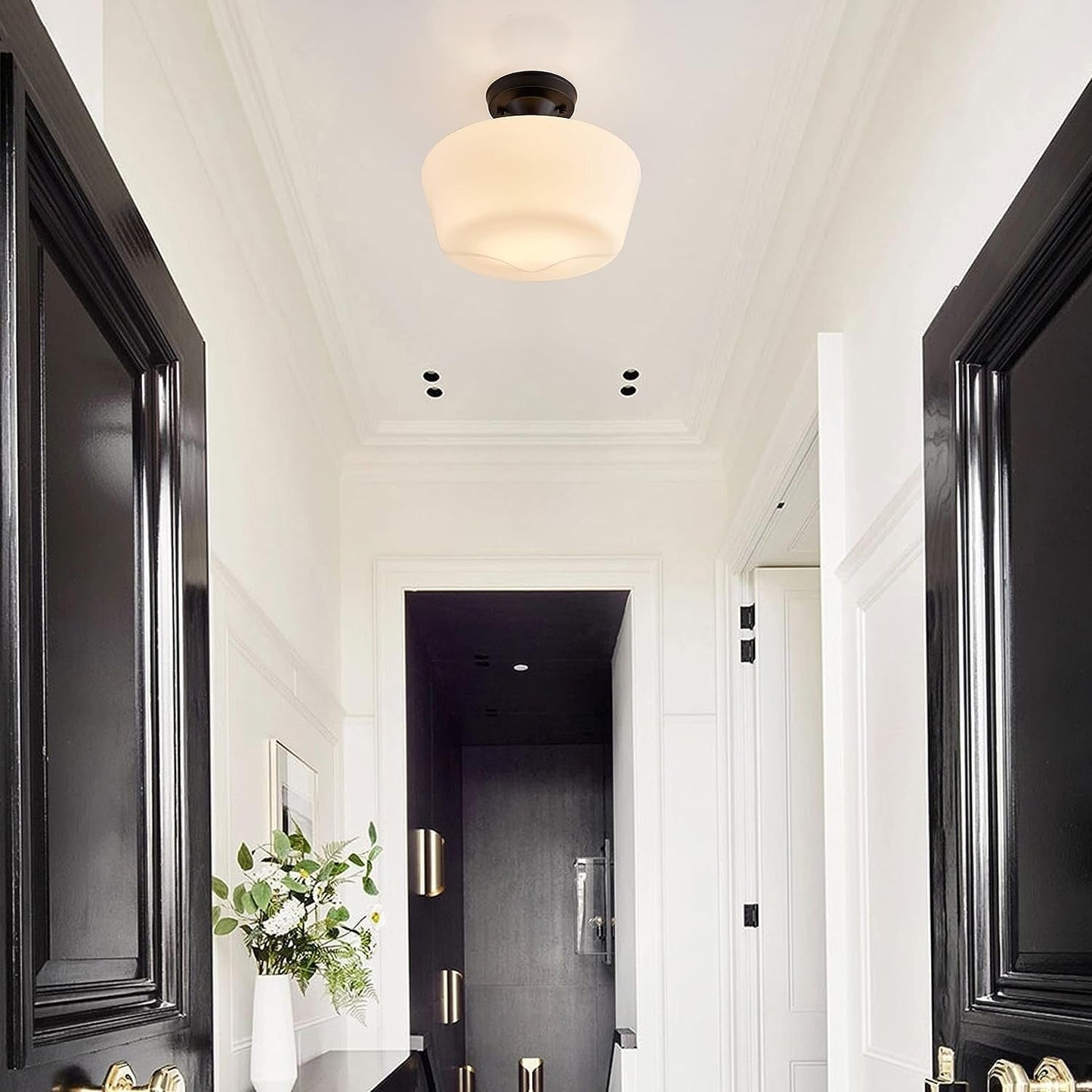 Bauhaus Crème Messing Taklampa för Hallen