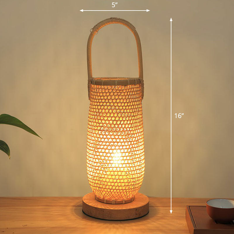 Gearceerde Nattdukslampe - Modern Bamboobordbelysning i Trä