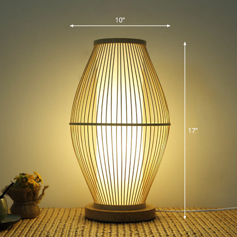 Gearceerde Nattdukslampe - Modern Bamboobordbelysning i Trä