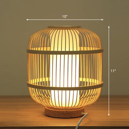 Gearceerde Nattdukslampe - Modern Bamboobordbelysning i Trä