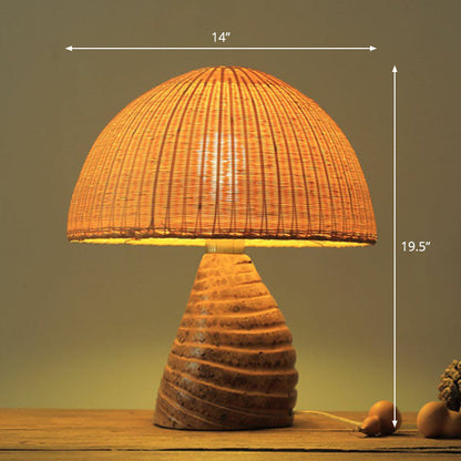 Gearceerde Nattdukslampe - Modern Bamboobordbelysning i Trä