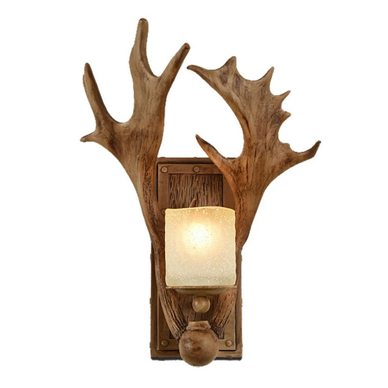 RusticAntler - Rustik Vägglampa med En Glödlampa