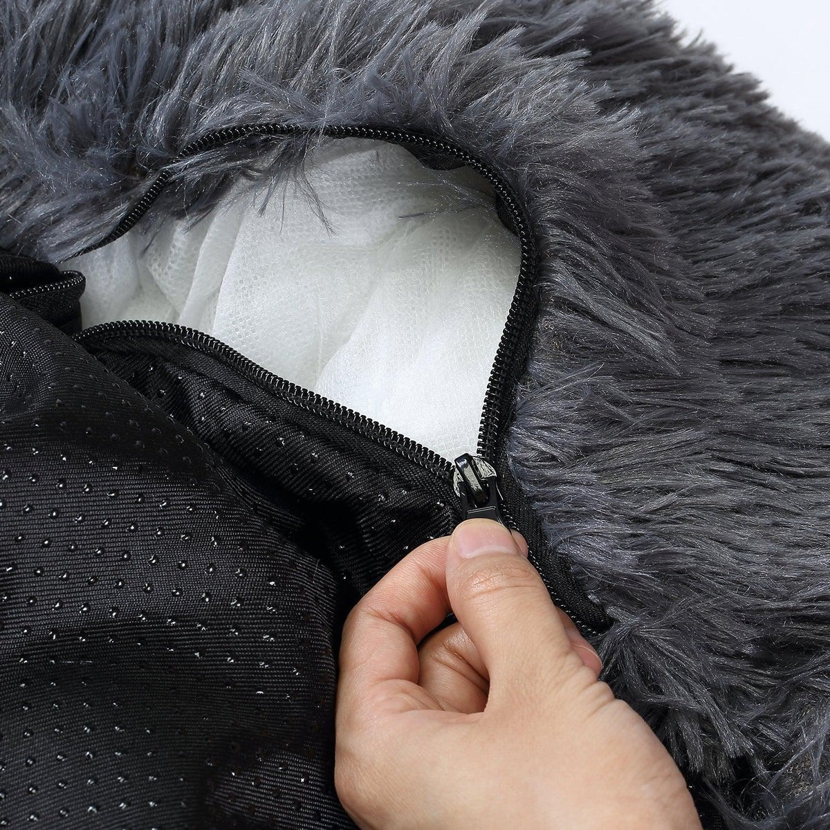 Lugnande Faux Fur Tvättbar Hundbädd Kudde