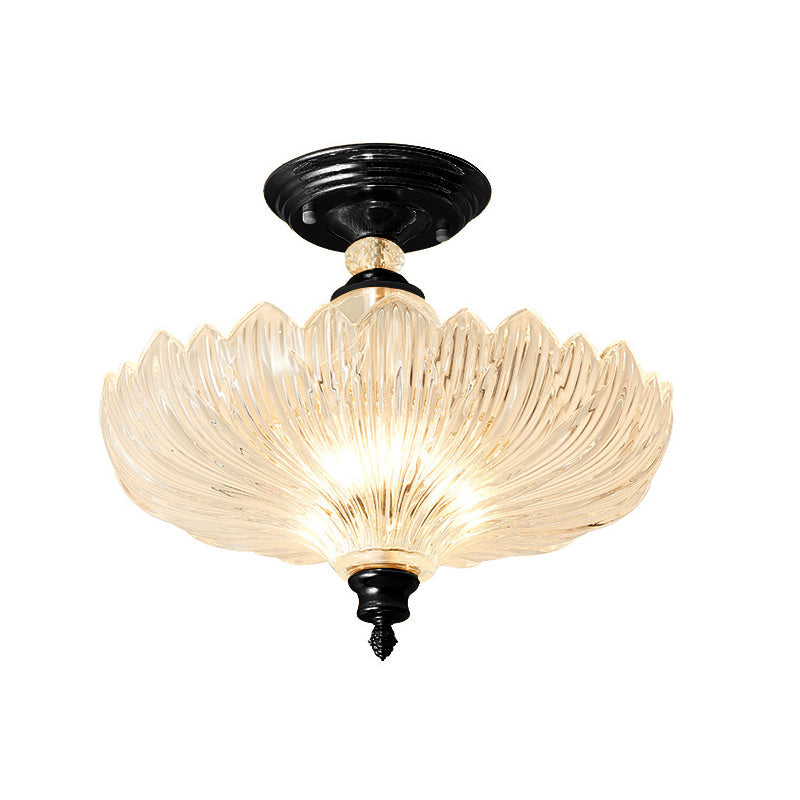 Elegant Svart/Guld Taklampa med Kristaller