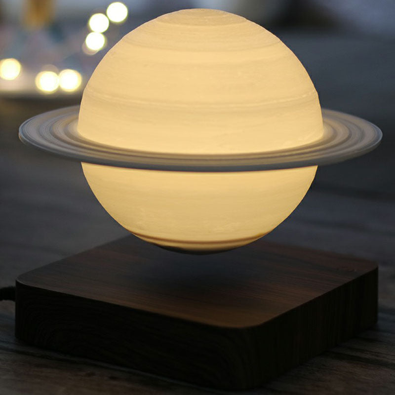 3D Digitaltryckt Planet Nattlampa - Kreativ Vit Bordslampa för Barnrum