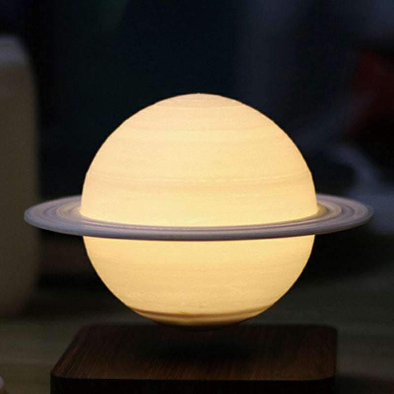 3D Digitaltryckt Planet Nattlampa - Kreativ Vit Bordslampa för Barnrum
