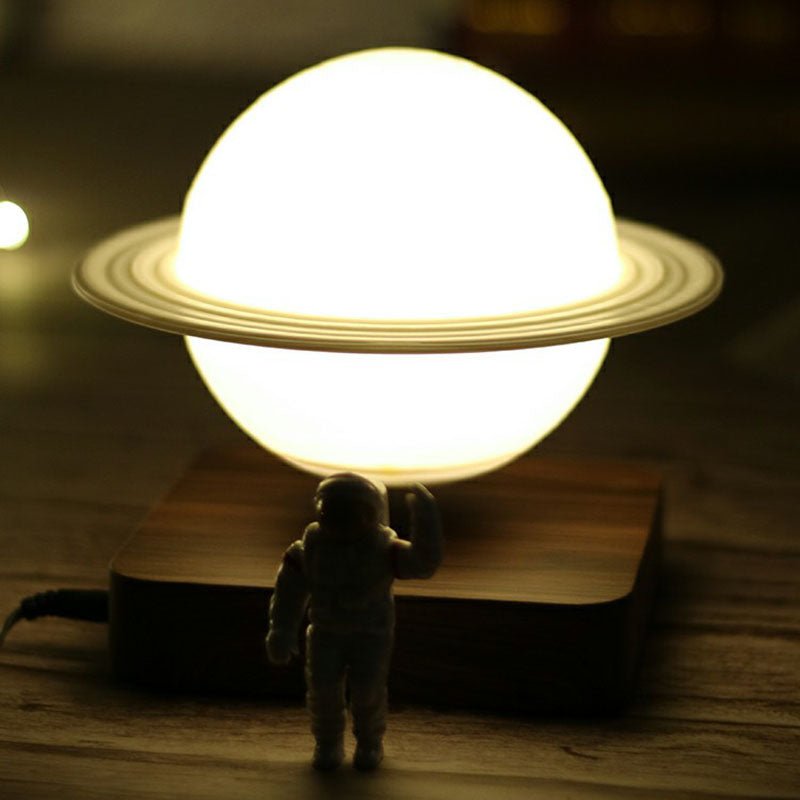 3D Digitaltryckt Planet Nattlampa - Kreativ Vit Bordslampa för Barnrum