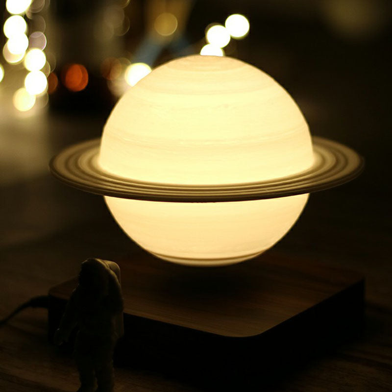3D Digitaltryckt Planet Nattlampa - Kreativ Vit Bordslampa för Barnrum