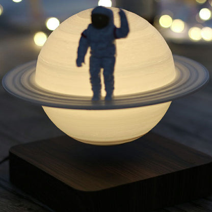 3D Digitaltryckt Planet Nattlampa - Kreativ Vit Bordslampa för Barnrum
