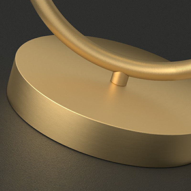 Bordslampa med 2 kulor - Guldfinish med glasöverdrag och oval ram