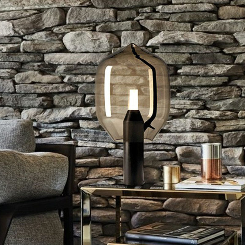 Glasblommor Bud Bordslampa - Modern Svart Nattbelysning för Vardagsrum