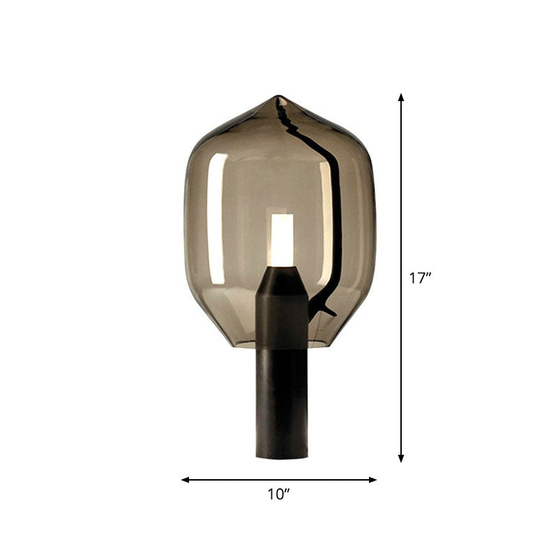 Glasblommor Bud Bordslampa - Modern Svart Nattbelysning för Vardagsrum