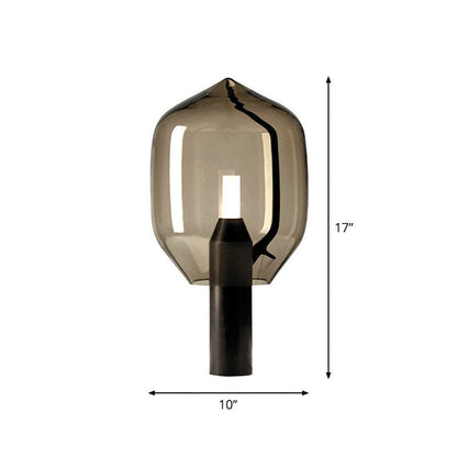 Glasblommor Bud Bordslampa - Modern Svart Nattbelysning för Vardagsrum