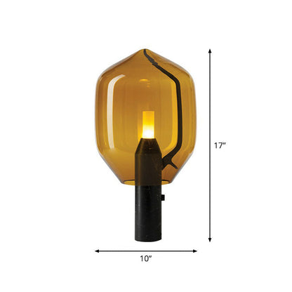 Glasblommor Bud Bordslampa - Modern Svart Nattbelysning för Vardagsrum