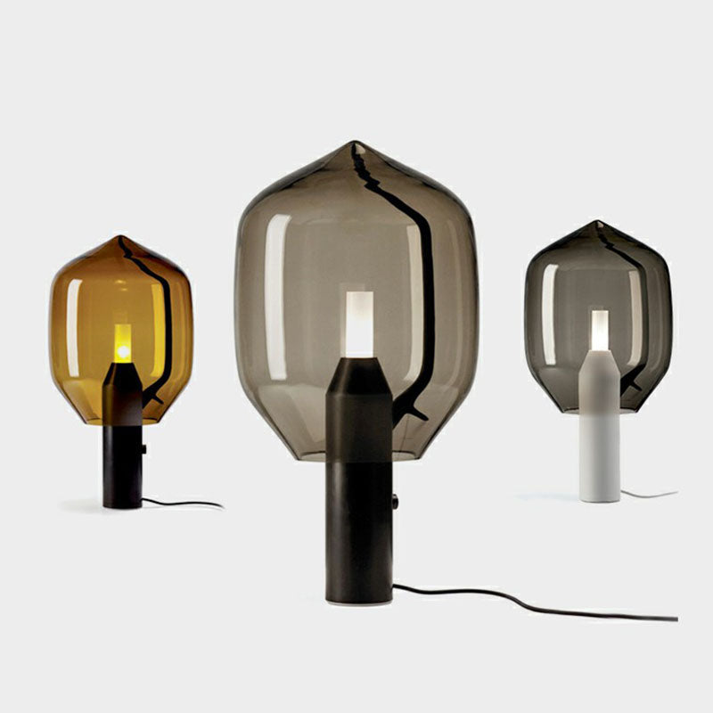 Glasblommor Bud Bordslampa - Modern Svart Nattbelysning för Vardagsrum