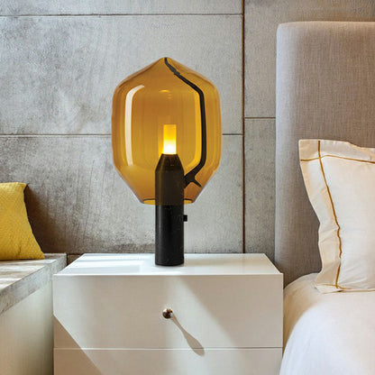 Glasblommor Bud Bordslampa - Modern Svart Nattbelysning för Vardagsrum