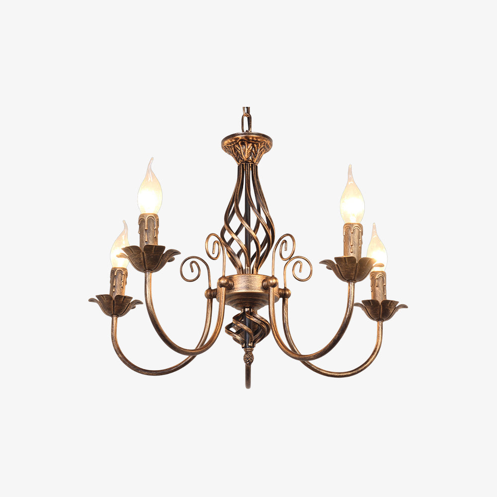Vintage Bronze Chandlier | 4/6/8 Ljus Matsal Takarmatur i Järn | Brick by Brick
