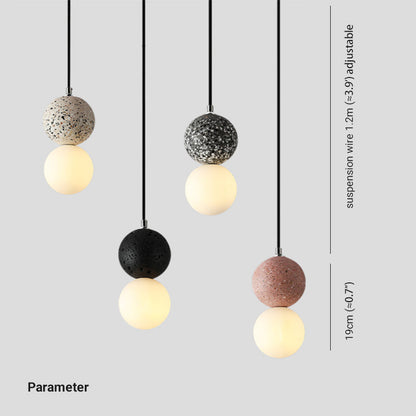 LumoSphere - Modern LED Hänglampa Svart Vit Glas