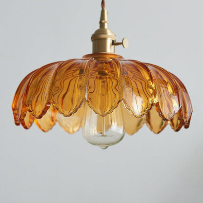Glasblomma Taklampa Industriell Pendellampa