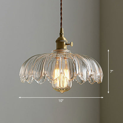 Glasblomma Taklampa Industriell Pendellampa
