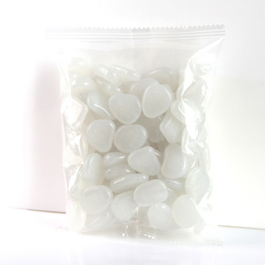 Lysande stenar för trädgård & dekoration – Fosforescerande småstenar i olika färger