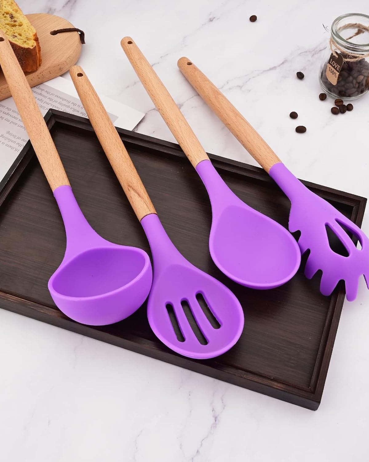 Carvallo – Miljövänligt Silikon Kökset med Bambu Handtag (12-delar)