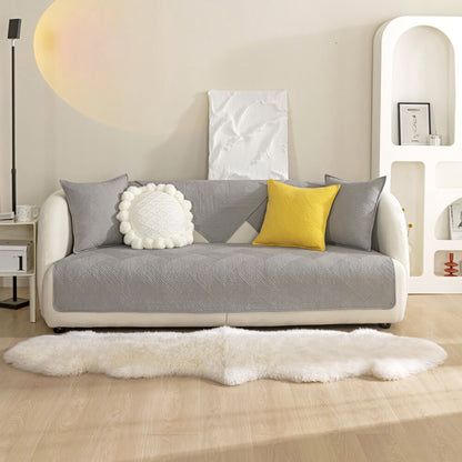 Minimalist All-Season Solid Cotton Geometric Sofföverdrag