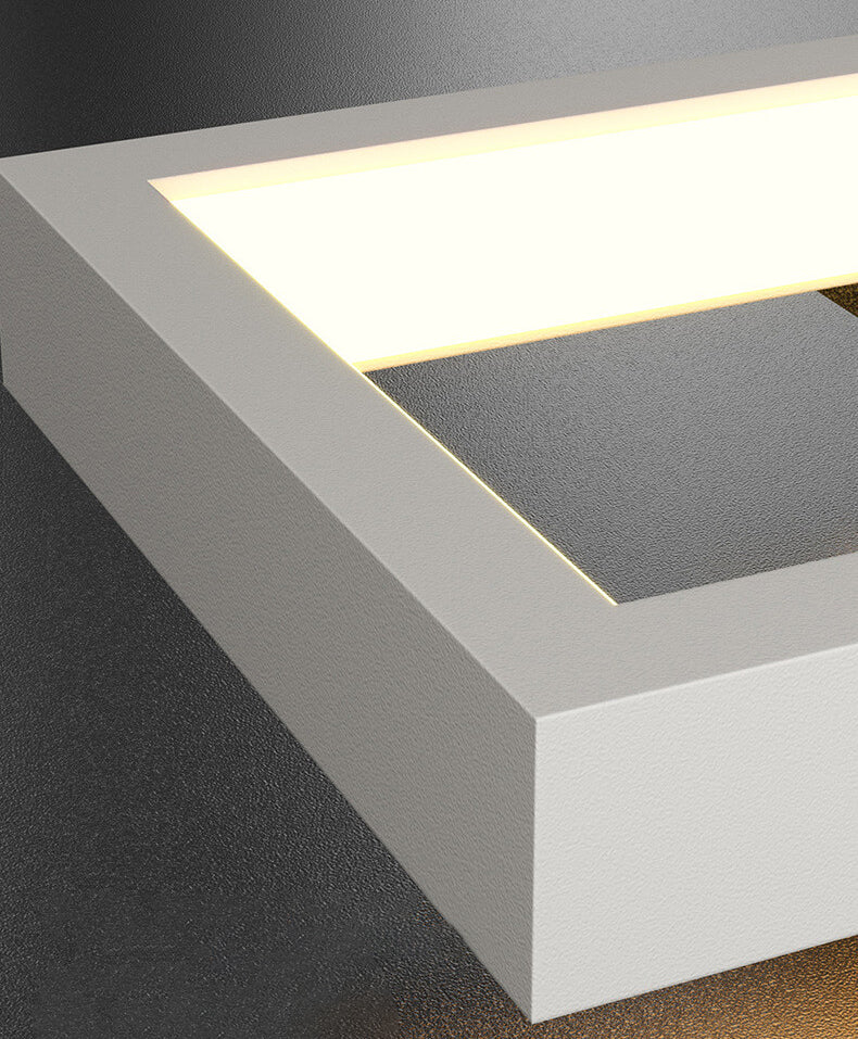 Minimalistisk fyrkantig LED-vägglampa med ram av järn och silikon