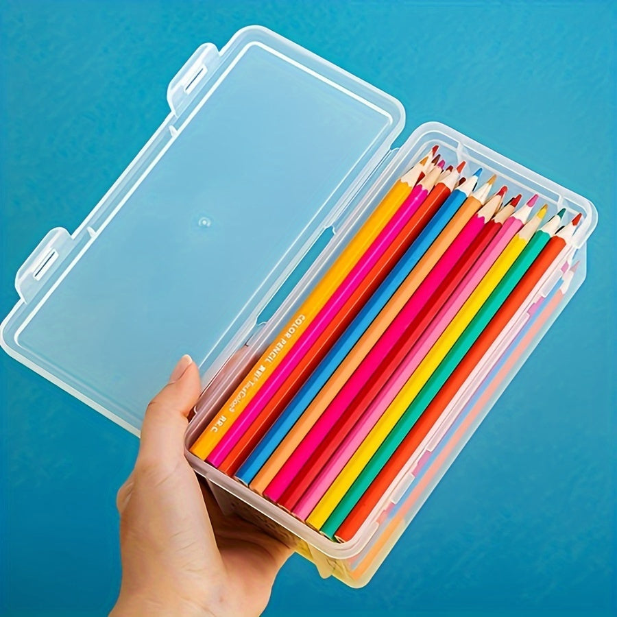 Transparent Förvaringsbox - Praktisk och Hållbar för Skolmaterial