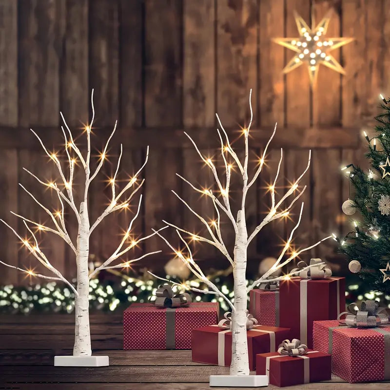 2-pack LED björkträd lampor (24 LEDs) – jul- &amp; dekobelysning