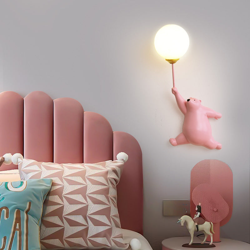 Teddy LED Vägglampa Vit/Blå/Rosé