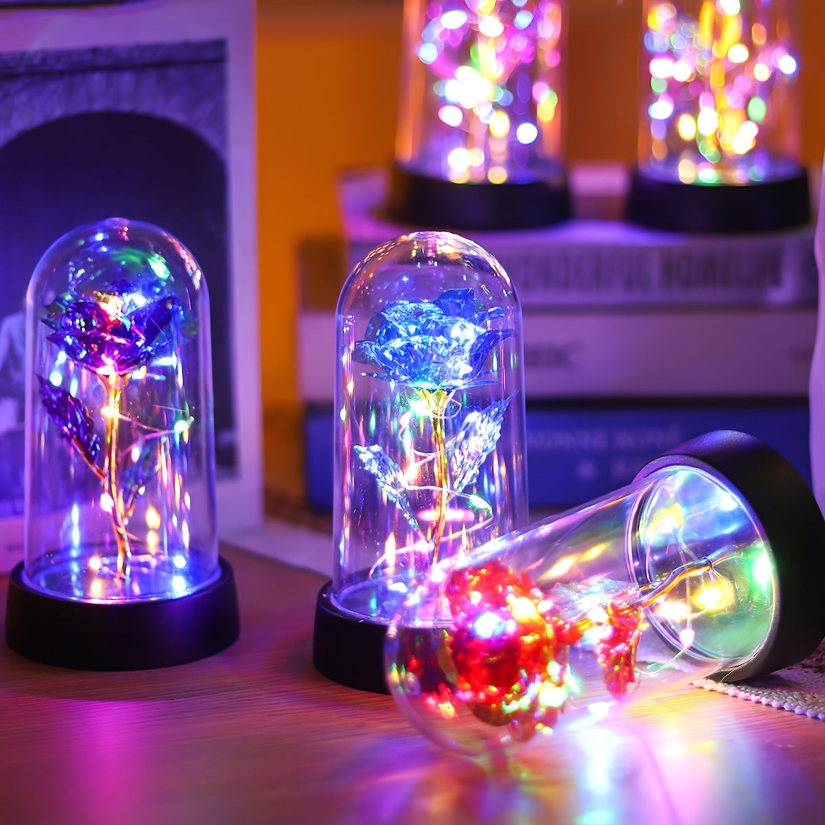 GoldenRose - Elegant Rosablomma Lampa för Gåvor och Dekoration