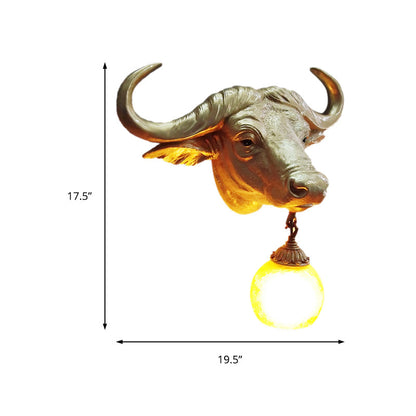 BuffaloGlow - Guld vägglampa med kristallkula