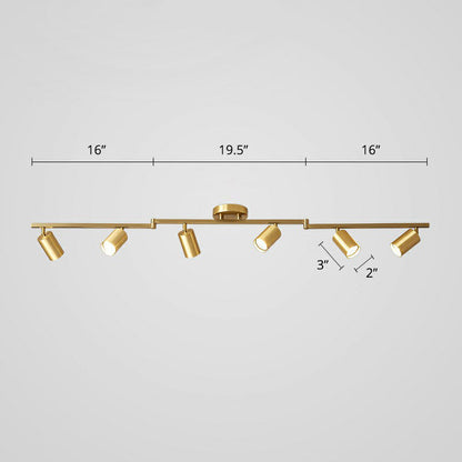 Minimalistisk LED Taklampa med Guld Tubulär Skena och Metalls.k.s.